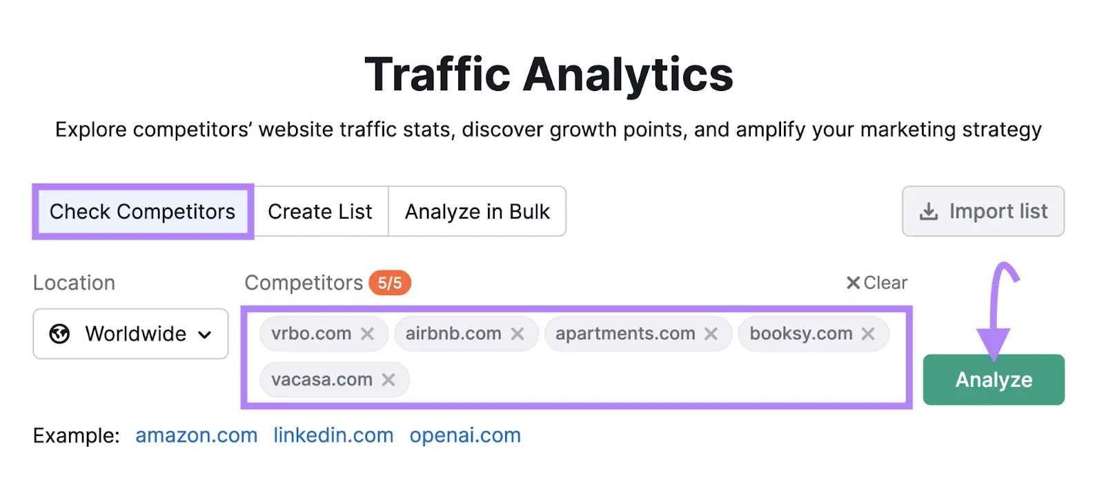 traffic analytics tool start